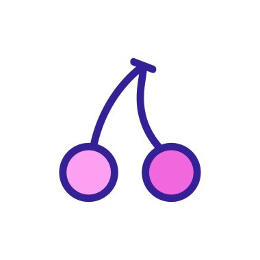 Kiraz ikonu vektörü. İzole edilmiş kontür sembolü gösterimi