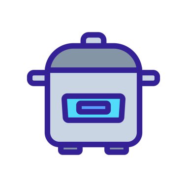 Yavaş pişirme ikonu vektörü. İzole edilmiş kontür sembolü gösterimi