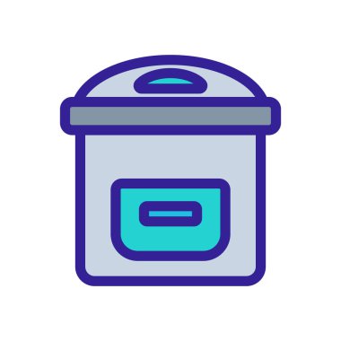 Yavaş pişirme ikonu vektörü. İzole edilmiş kontür sembolü gösterimi