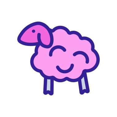 Koyun simgesi vektörünü say. İzole edilmiş kontür sembolü gösterimi