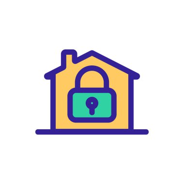 Ev anahtarının simgesi vektörü. İzole edilmiş kontür sembolü gösterimi