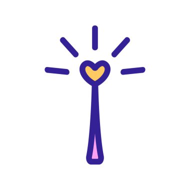 Sihirli çubuk ikonu vektörü. İzole edilmiş kontür sembolü gösterimi