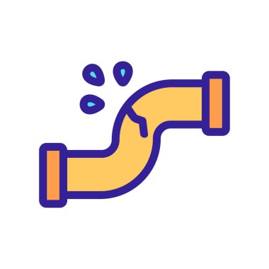 Tüp ikon vektöründeki çatlak. İzole edilmiş kontür sembolü gösterimi