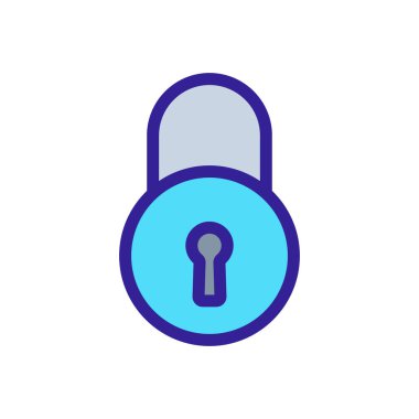 Kapı simgesi vektörüne kilitlenin. İzole edilmiş kontür sembolü gösterimi