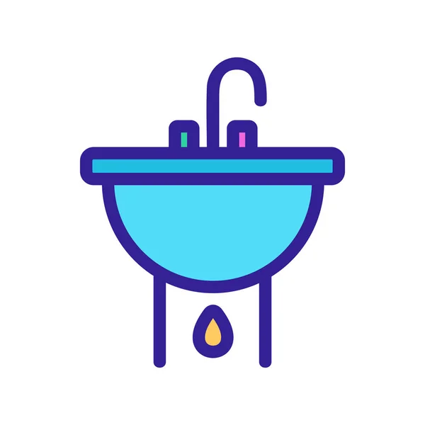 El fregadero es un icono vectorial. Ilustración del símbolo de contorno aislado — Vector de stock