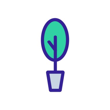 Ev yapımı çiçek ikonu vektörü. İzole edilmiş kontür sembolü gösterimi