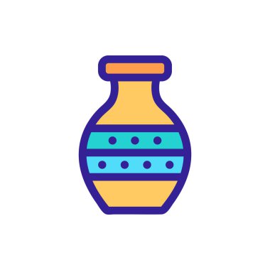 Dekoratif vazo vektör ikonu. İzole edilmiş kontür sembolü gösterimi