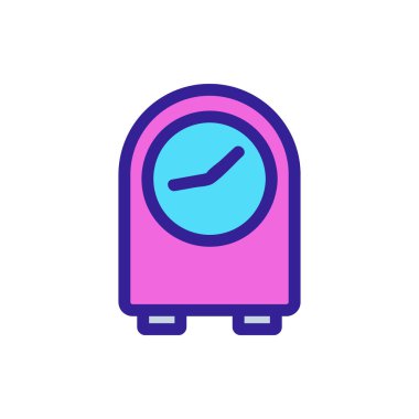 Ev saati ikon vektörü. İzole edilmiş kontür sembolü gösterimi