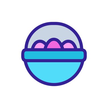 Yumurta ikonu vektörlü sepet. İzole edilmiş kontür sembolü gösterimi