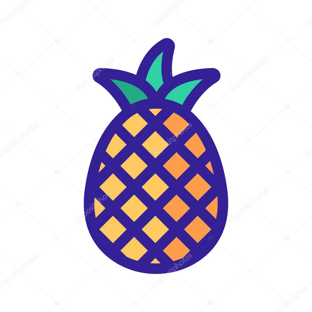 pineapple icon vector. Isolated contour symbol illustration