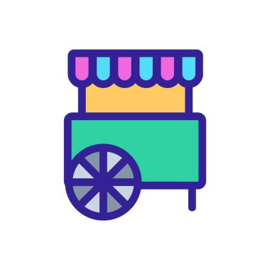 Sirk arabası ikon vektörü. İzole edilmiş kontür sembolü gösterimi