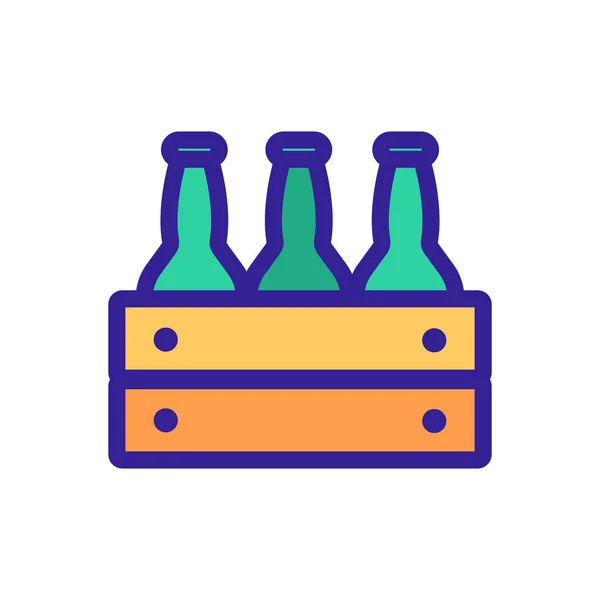 Pudełko z ikoną piwa. Ilustracja izolowanego symbolu konturu — Wektor stockowy
