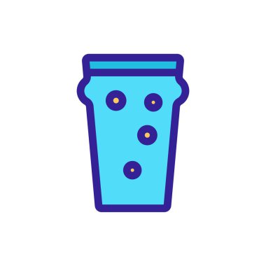 Bir bardak bira ikonu vektörü. İzole edilmiş kontür sembolü gösterimi