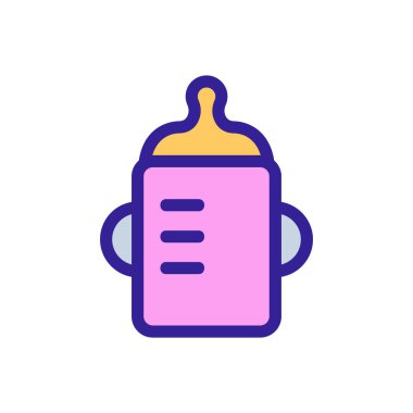 Bebek şişe ikonu vektörü. İzole edilmiş kontür sembolü gösterimi