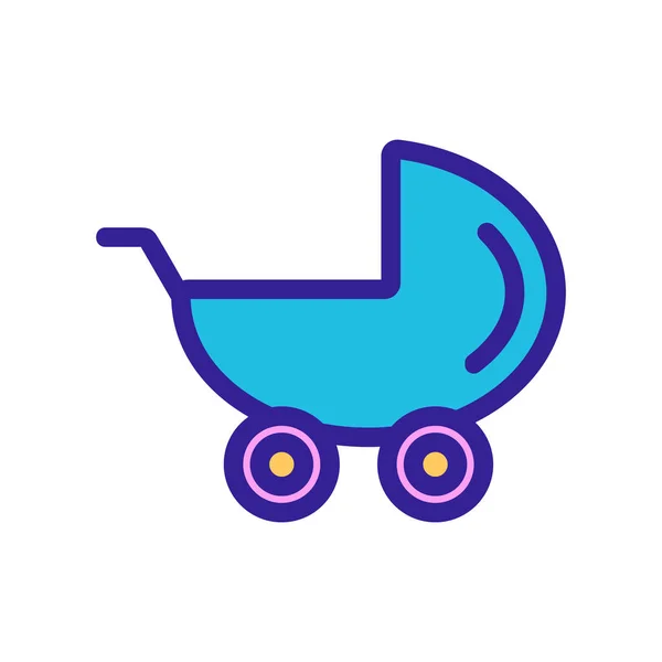 Baby stroller icon vector. Isolated contour symbol illustration — Stock Vector