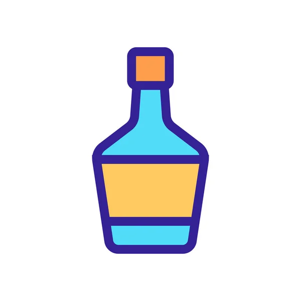 Een fles wijn icoon vector. Geïsoleerde contoursymbool illustratie — Stockvector