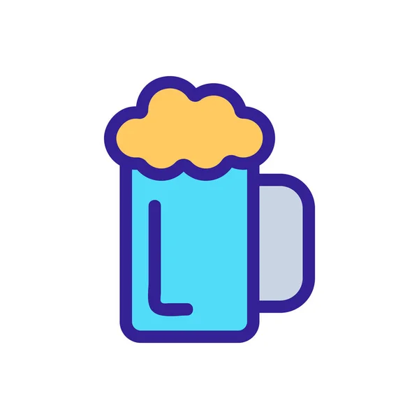 ビールのアイコンベクトル付き独立した輪郭シンボルイラスト — ストックベクタ