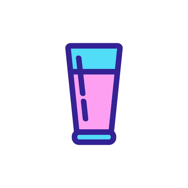 Cerveza icono de vidrio vector. Ilustración del símbolo de contorno aislado — Vector de stock