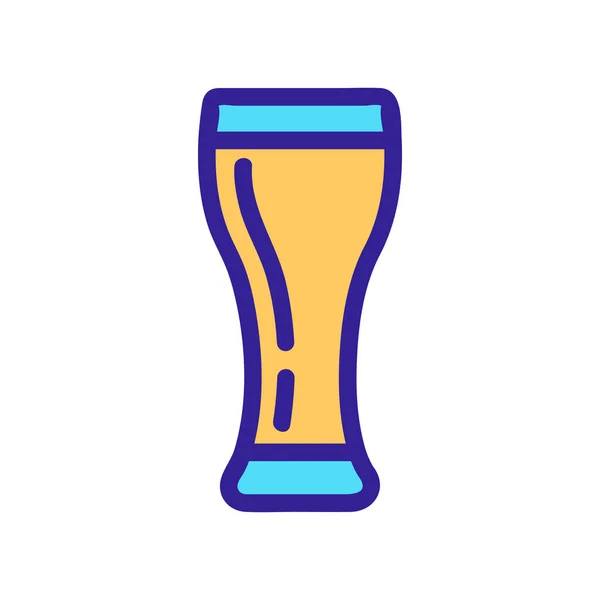 Cerveza icono de vidrio vector. Ilustración del símbolo de contorno aislado — Vector de stock
