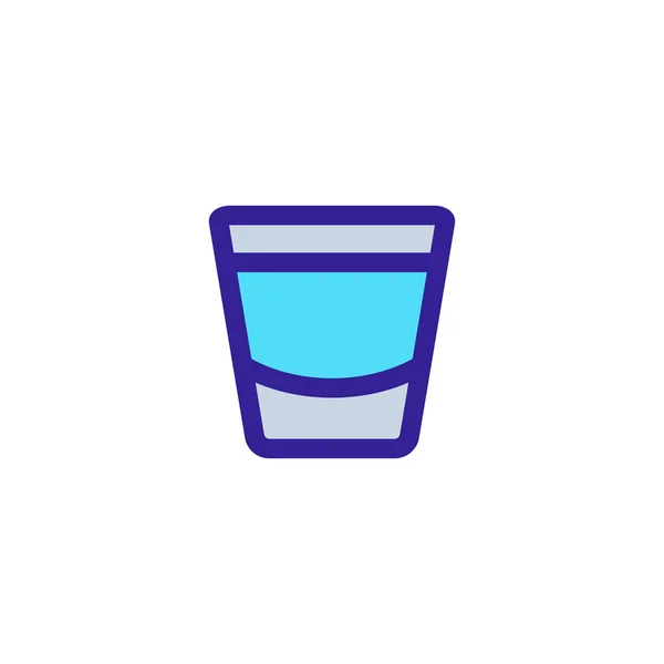 Glas mit Whiskey-Symbol-Vektor. Isolierte Kontursymboldarstellung — Stockvektor