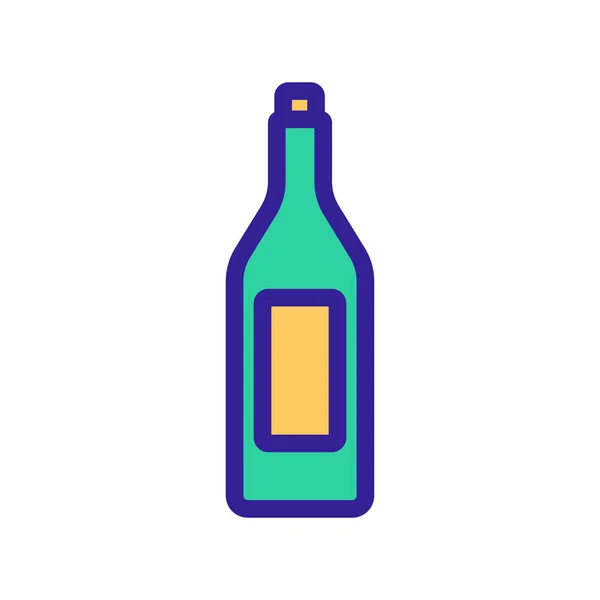 Een fles wijn icoon vector. Geïsoleerde contoursymbool illustratie — Stockvector