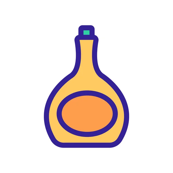 Flasche Cognac-Vektor-Symbol. Isolierte Kontursymboldarstellung — Stockvektor