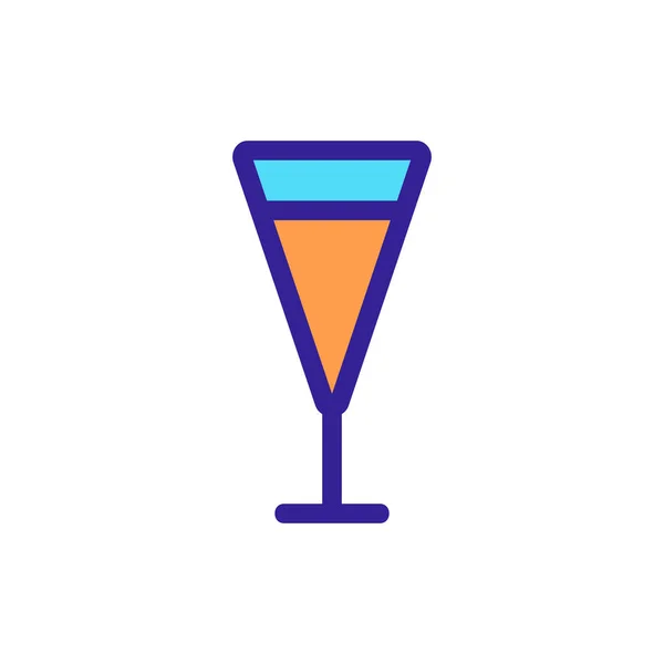 Ένα ποτήρι αλκοολούχο διανυσματικό εικονίδιο. Μεμονωμένη απεικόνιση συμβόλων περιγράμματος — Διανυσματικό Αρχείο