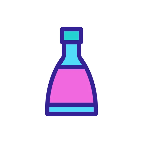 Eine Flasche alkoholischer Vektorsymbole. Isolierte Kontursymboldarstellung — Stockvektor