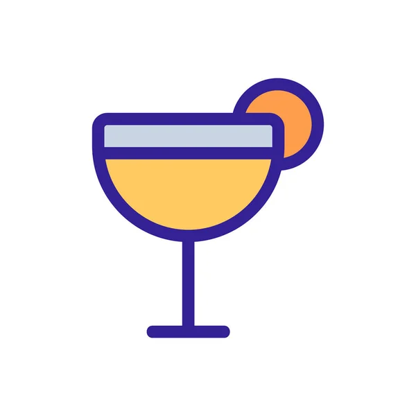 Alcoholische cocktail icoon vector. Geïsoleerde contoursymbool illustratie — Stockvector