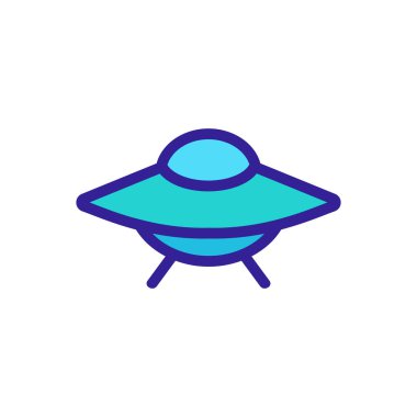 Uçan nesne simgesi vektörü. İzole edilmiş kontür sembolü gösterimi