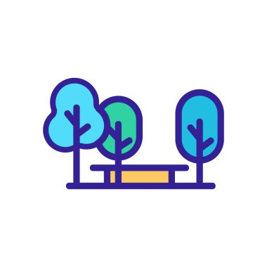 Şehir parkı bir ikon vektörü. İzole edilmiş kontür sembolü gösterimi