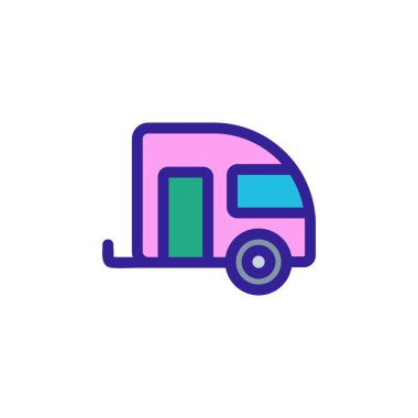 House on Wheels ikon vektörü. İzole edilmiş kontür sembolü gösterimi