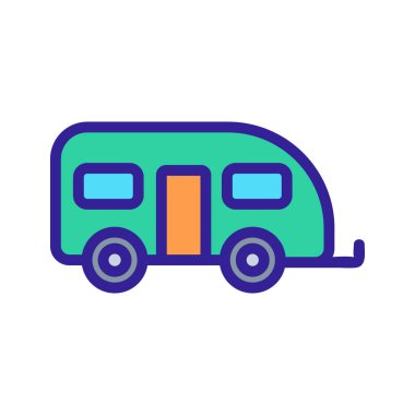 House on Wheels ikon vektörü. İzole edilmiş kontür sembolü gösterimi