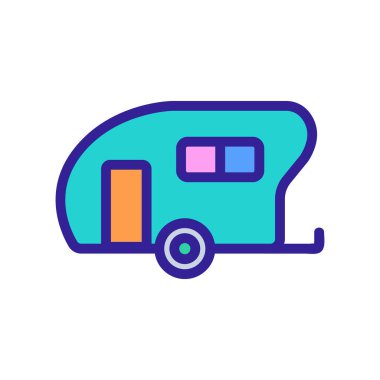 House on Wheels ikon vektörü. İzole edilmiş kontür sembolü gösterimi