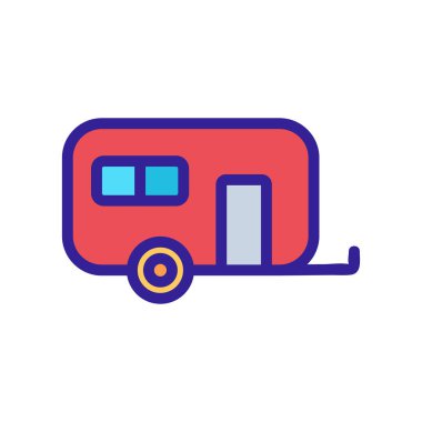 House on Wheels ikon vektörü. İzole edilmiş kontür sembolü gösterimi