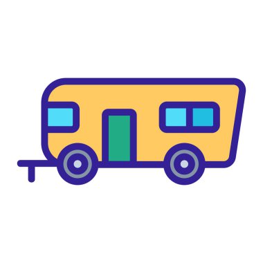 House on Wheels ikon vektörü. İzole edilmiş kontür sembolü gösterimi