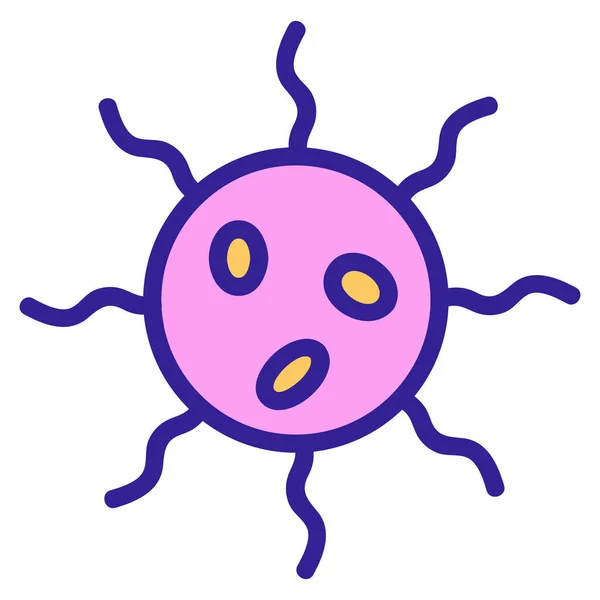 Вектор иконок бактерий. Изолированная контурная иллюстрация — стоковый вектор