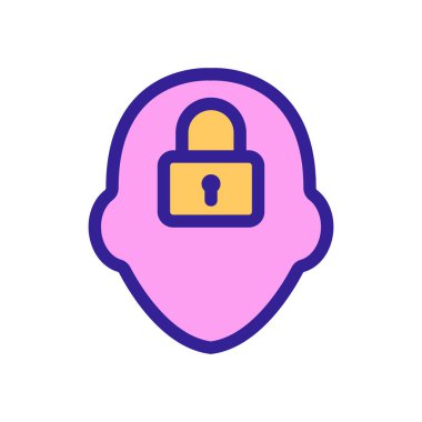 Zihinsel ikon vektörü. İzole edilmiş kontür sembolü gösterimi