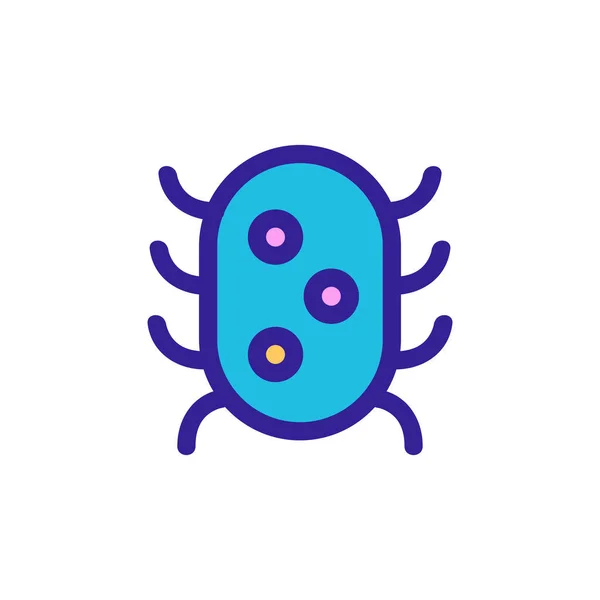 Vetor de ícones de bactérias. Isolado contorno símbolo ilustração — Vetor de Stock