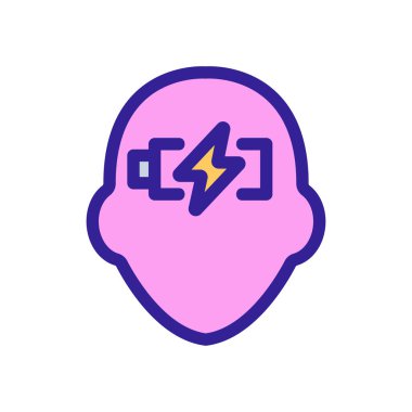 Teknik zihniyet simgesi vektörü. İzole edilmiş kontür sembolü gösterimi