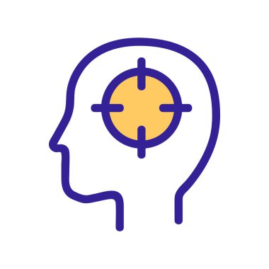 Analitik zihniyet simgesi vektörü. İzole edilmiş kontür sembolü gösterimi