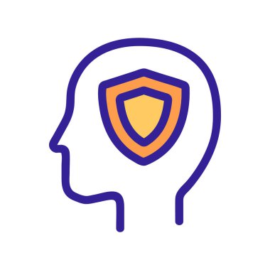 Analitik zihniyet simgesi vektörü. İzole edilmiş kontür sembolü gösterimi