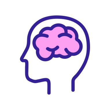 Analitik zihniyet simgesi vektörü. İzole edilmiş kontür sembolü gösterimi