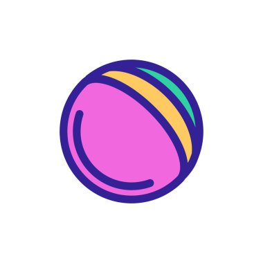 Oyun ikonu vektörü için top. İzole edilmiş kontür sembolü gösterimi