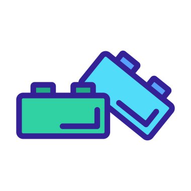 Çocuklar simge vektörü inşa ediyorlar. İzole edilmiş kontür sembolü gösterimi