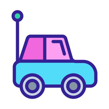 Radyo kontrollü makine simgesi vektörü. İzole edilmiş kontür sembolü gösterimi