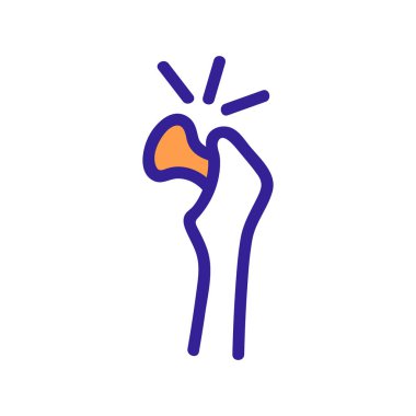 Disdiscem kemik simgesi vektörü. İzole edilmiş kontür sembolü gösterimi