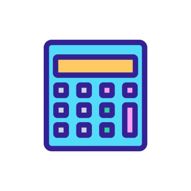 Hesap makinesi ikon vektörü. İzole edilmiş kontür sembolü gösterimi