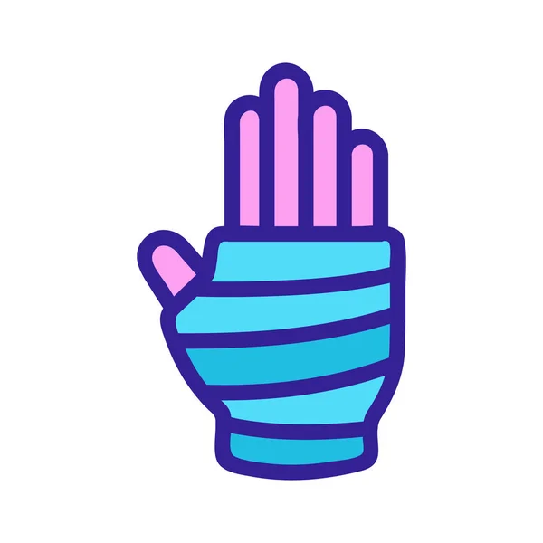 Vektor ikon perban tangan. Ilustrasi simbol kontur terisolasi - Stok Vektor