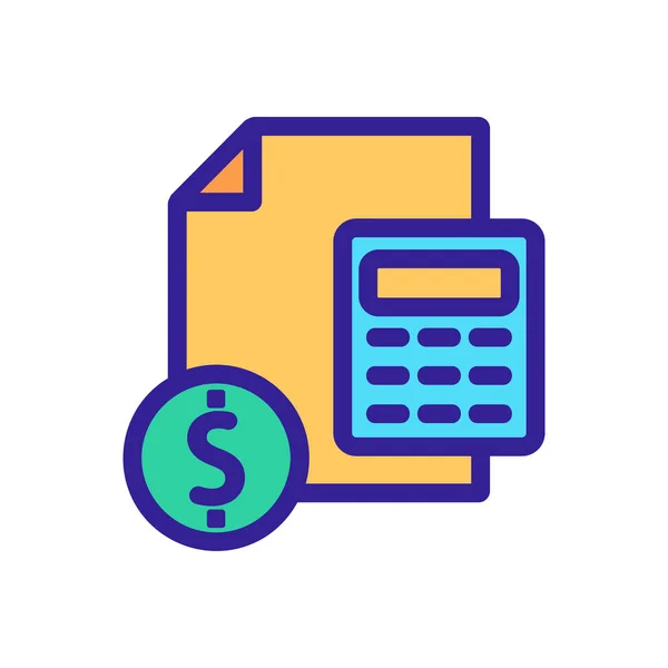 Compter le vecteur icône du rapport financier. Illustration de symbole de contour isolé — Image vectorielle